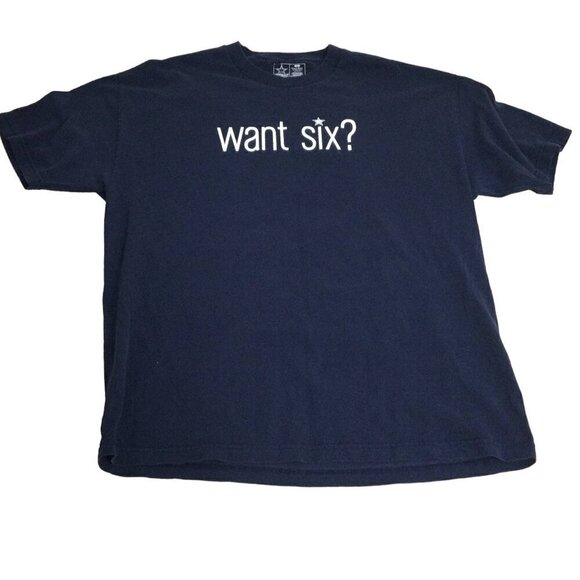 Mens Dallas Cowboys Want Six? Tee Shirt Size‎ L - Picture 1 of 4